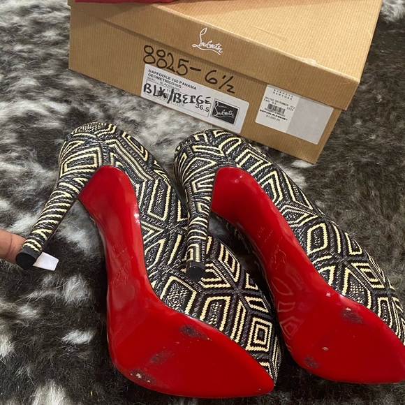 Christian Louboutin Paris Daffodile 160 Panama Geometric/GG 36.5. - Picture 4 of 5